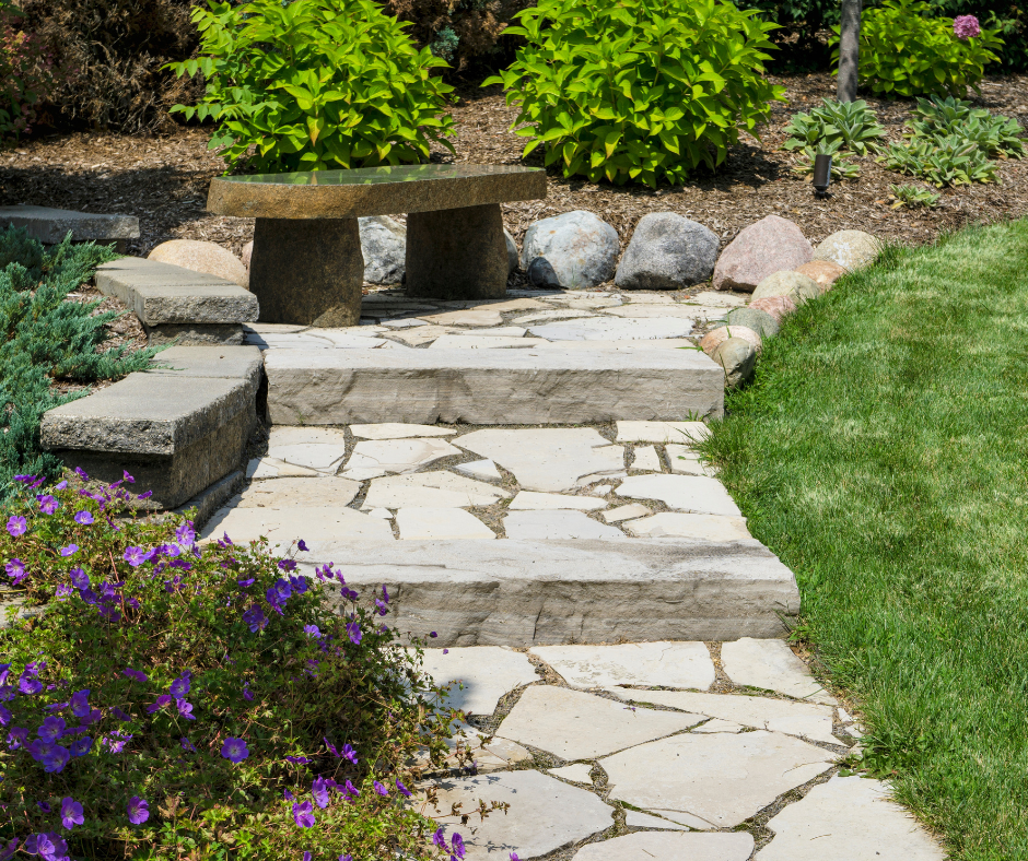CUSTOM STONE AND INTERLOCKING STEPS IN OAKVILLE AND TORONTO GTA, flagstone contractor in greater toronto, MILTON STONE, natural stone company gta, flagstone patio, flagstone walkway contractors in greater toronto
