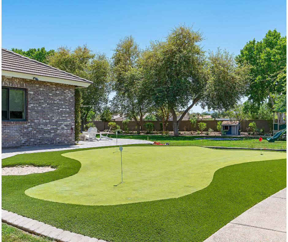 Milton Stone putting greens materials and outdoor setting