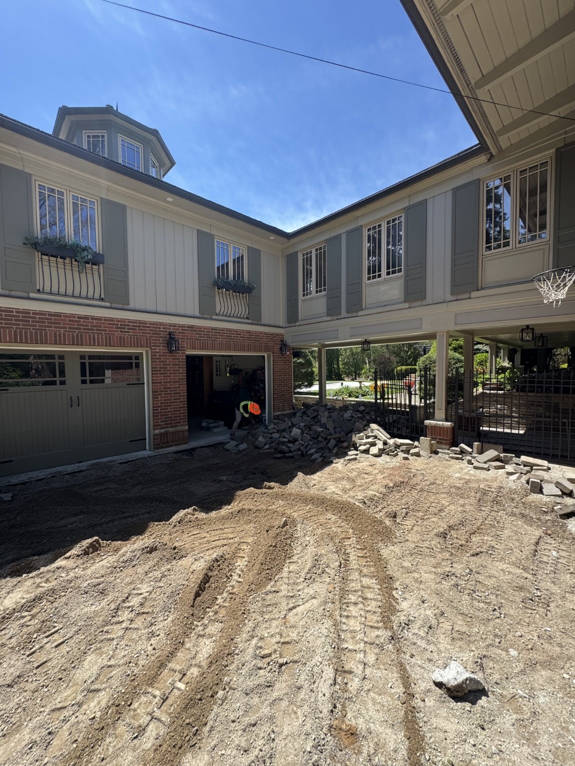 Courtyard during paving removal