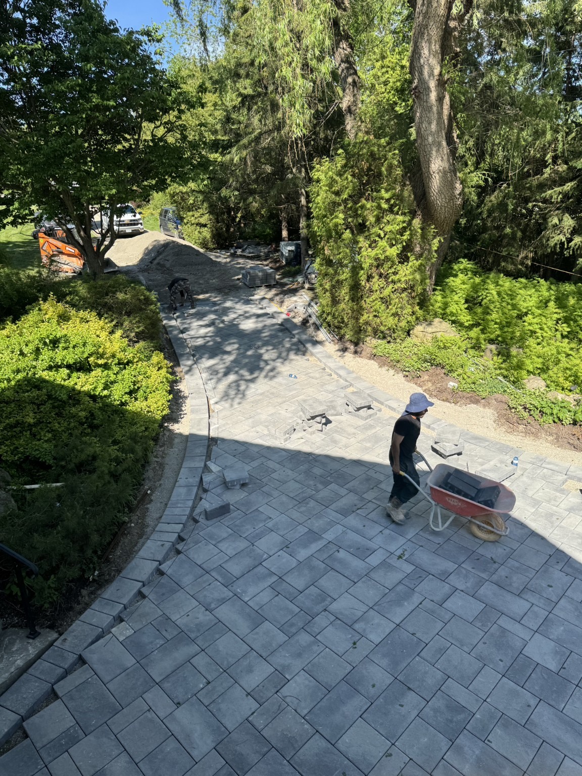 Driveway installation in progress