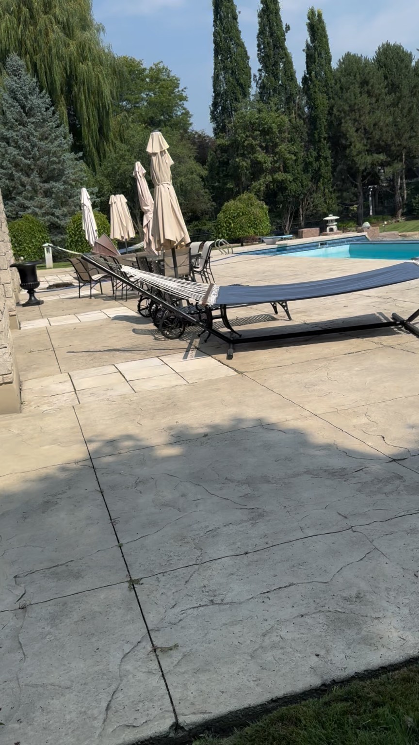 Existing estate pool and stone terrace