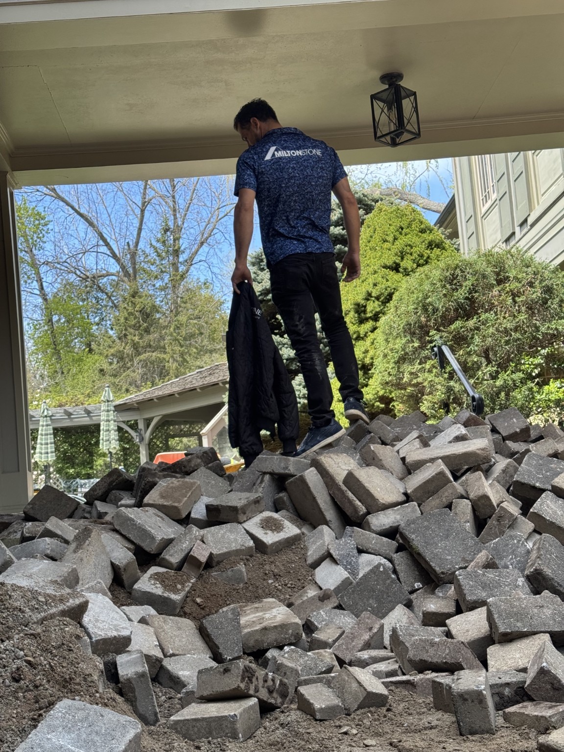 Milton Stone crew removing existing paving
