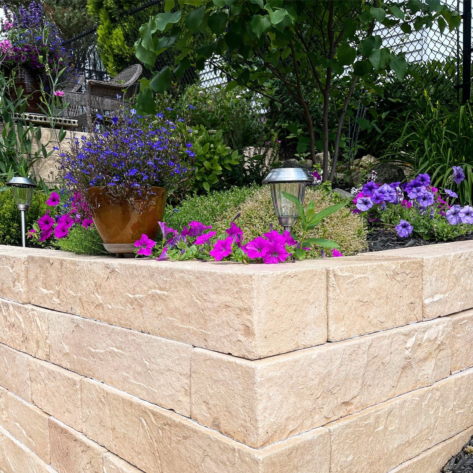 Sandalwood garden retaining wall in Milton